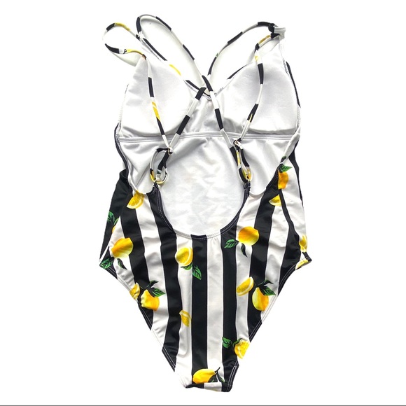 No Boundaries Fruity Stripe One Piece Swimsuit M - Picture 5 of 10